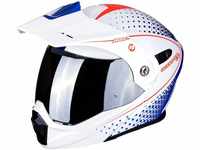 Scorpion Motorradhelm ADX-1 HORIZON Pearl white-Red-Blue, Weiss/Blau/Rot, XS