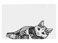 Trixie 24788 Napfunterlage Katze, 44 × 28 cm, weiß/schwarz