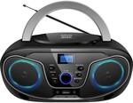 Silva-Schneider 1901850 MPC 19.4 UKW Radio mit CD-Player, AUX, USB, Schwarz/Silber