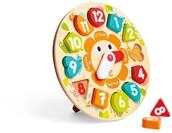 Hape Steckpuzzle Uhr - Gro&szlig;es Holz-Uhrpuzzle-Lernspielzeug mit dicken Zeigern...