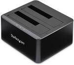 StarTech.com SATA Festplatten Dockingstation f&uuml;r 2x 2,5/3,5" SATA SSDs/HDDs - USB