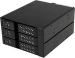 StarTech.com 3-fach 3,5 Zoll tr&auml;gerloser SATA Festplatten Aluminium Wechselrahmen