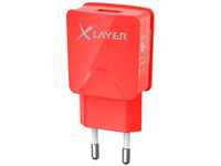 Ladegerät XLayer Colour Line USB Netzteil 2.1A Red