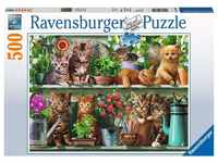 Ravensburger Puzzle 14824 - Katzen im Regal - 500 Teile Puzzle für Erwachsene...