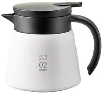 Hario VHS-60W CD-V60-02-white-550 ml Teekanne, Edelstahl/Plastik, wei&szlig;