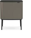 Brabantia 316043 Bo Touch Bin, 3 x 11 L Abfalleimer, Edelstahl, Platinum, 54 x 31.5 x