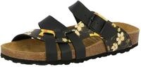 Lico Damen Bioline Flora Hausschuh, Schwarz Gelb, 36 EU