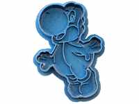 Cuticuter, Yoshi, Mario Bros, Ausstechform, Frabe: blau, Maße: 8 x 7 x 1,5 cm