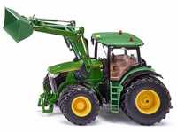 siku 6792, John Deere 7310R Traktor mit Frontlader, Grün, Metall/Kunststoff,...