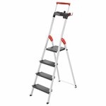 Hailo L100 Topline Alu-Sicherheits-Stehleiter - 4 XXL-Stufen bis 150 kg - Stehleiter