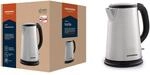 GRUNDIG WK5620 Wasserkocher, 2200 W, 1,7 l, 1.7 liters, Edelstahl/Schwarz