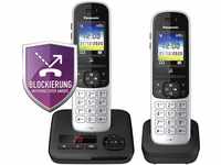 Panasonic KX-TGH722GS Schnurlostelefon Duo mit Anrufbeantworter (DECT Telefon,
