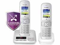 Panasonic KX-TGH722GG Schnurlostelefon Duo mit Anrufbeantworter (DECT Telefon,