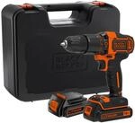 BLACK+DECKER 18V Bohrhammer, 2 G&auml;nge, 2x 2Ah Akkus, 400mA Ladeger&auml;t, Kit Box,