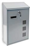 Relaxdays 10017417_S Silber Design Briefkasten aus Metall 25x40 cm, 40 x 25 x 10 cm