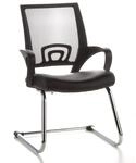 hjh OFFICE 650400 Freischwinger Visto NET V Kunstleder Schwarz Besucherstuhl