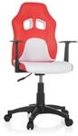 hjh OFFICE 670760 Kinder- und Jugenddrehstuhl Teen Game AL Kunstleder Rot/Wei&szlig;