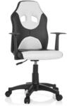 hjh OFFICE 670830 Kinder-Drehstuhl Kid Game AL Kunstleder Schwarz/Wei&szlig;