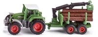 Siku 1645, Fendt Traktor mit Forstanh&auml;nger, Metall/Kunststoff, Gr&uuml;n, Inkl. 6