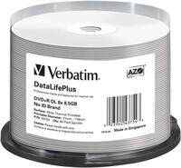 Verbatim DVD-R 8x Double Layer Wide Thermal Printable 8.5GB, DataLifePlus, 50er Pack
