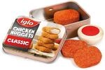 Erzi 15160 Chicken Nuggets von Iglo aus Holz in der Dose, Kaufladenartikel f&uuml;r