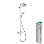 hansgrohe Croma - Duschsystem mit Thermostat, Regendusche (220 mm) mit Armatur,