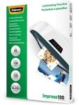 Fellowes Laminierfolien A5, 100 Mikron (2 x 100 mic), gl&auml;nzend, 100 St&uuml;ck