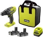 RYOBI 18 V ONE+ Akku-Schlagbohrschrauber Set R18PD3-220S, inkl. 2 x 18 V 2 Ah Akku,