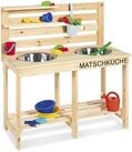 PINOLINO 221011 Matschk&uuml;che Paul, unbehandelt, vollmassives Holz, Durchlass f&uuml;r