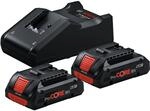 Bosch Professional 18V System Akku Starter-Set: 2x ProCORE18V 4.0Ah Akku +