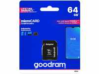goodram 64GB M1AA Mikrokarte Hohe Geschwindigkeit Klasse 10 Speicherkarte mit...
