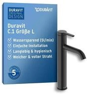 Duravit C.1 Waschtischarmatur, Gr&ouml;&szlig;e L (Auslauf H&ouml;he 173 mm). Wasserhahn Bad...