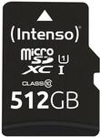 Intenso Premium microSDHC 512GB Class 10 UHS-I, U3, V30 Speicherkarte inkl.