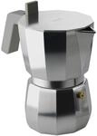 Alessi DC06/6 Espressokocher aus Aluminium, Silber / Schwarz