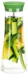 Relaxdays Glaskaraffe zylindrisch, 1 Liter, Gastro, Edelstahl Ausgie&szlig;er, feines