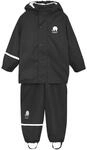 Celavi Unisex Kinder Basic Rainwear Set -Solid Pu Regenjacke, Schwarz, 130 EU