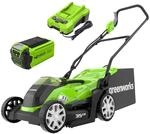 Greenworks 40V Kabelloser Akku Rasenm&auml;her f&uuml;r Fl&auml;chen bis zu 200 m&sup2;, 35 cm