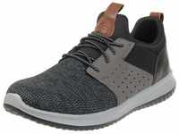 Skechers Herren Delson Camben Sneaker, Black Gray Mesh W Synthetic, 42 EU
