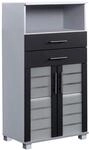 Schildmeyer Niko Midischrank 113294, silber glanz-anthrazit glanz, 59,8/32,6/110,5 cm