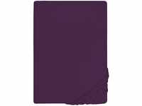 biberna Feinjersey-Spannbetttuch 0077144 dunkel violett 1x 180x200 cm - 200x200...