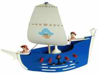 Elobra Deckenlampe Piratenschiff Kinderzimmer Pendellampe Kinderlampe, blau mit