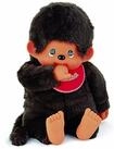 Sekiguchi 255610 - Original Monchhichi Junge, Pl&uuml;schtier mit rotem L&auml;tzchen und