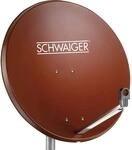 Schwaiger SPI998.2 Satellitensch&uuml;ssel, Sat Antenne aus Aluminium, Ziegelrot, 74,5 x