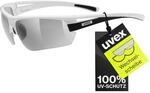 Uvex gravic Sportbrille, white black matt/silver, one size