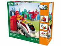 BRIO World 33873 Großes Smart Tech Reisezug Set Elektrischer Zug mit Schienen,