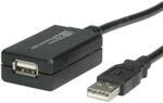 VALUE USB 2.0 Verl&auml;ngerung, aktiv, mit Repeater, schwarz, 12 m