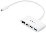 StarTech.com 3 Port USB 3.0 Hub plus Gigabit Ethernet - USB-C - Wei&szlig; - USB Hub...