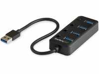 StarTech.com 4 Port USB 3.0 Hub - 4x USB-A mit individuellen An/Aus-Schaltern -