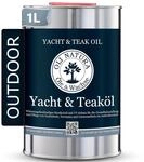 OLI-NATURA Yacht & Teak&ouml;l - Holz&ouml;l f&uuml;r Au&szlig;en - 1 Liter, Teak - Premium Lein&ouml;l