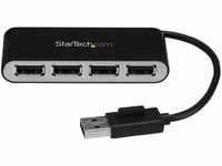 StarTech.com Mobiler 4-Port-USB 2.0-Hub mit integriertem Kabel - Kompakter Mini...